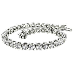 Sparkling Round Brilliant Cut Lab Grown Diamond Tennis Bracelet 10 Carats