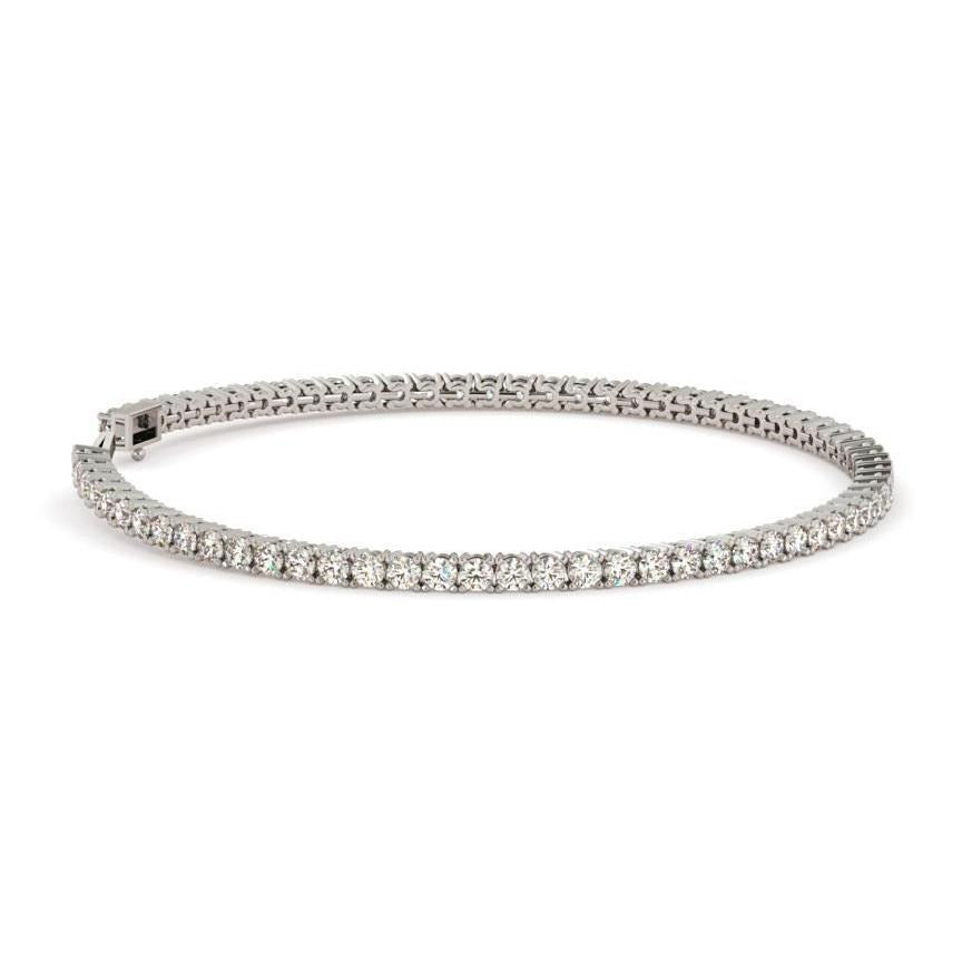 Sparkling Round Cut 7.50 Carats Lab Grown Diamond Tennis Bracelet Gold White
