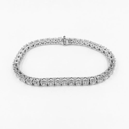 Sparkling Round Cut 8 Carats Lab Grown Diamonds Tennis Bracelet White Gold