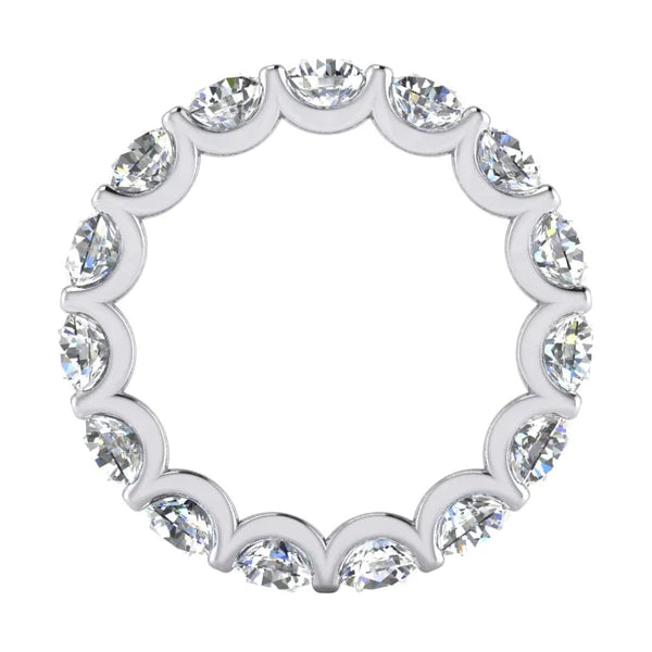 Sparkling Round Lab Grown Diamond Eternity Gold Band 4.2 mm 4.80 Carats