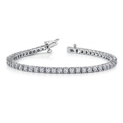 Sparkling White Gold 14K 8.10 Carats Lab Grown Diamonds Basic Tennis Bracelet