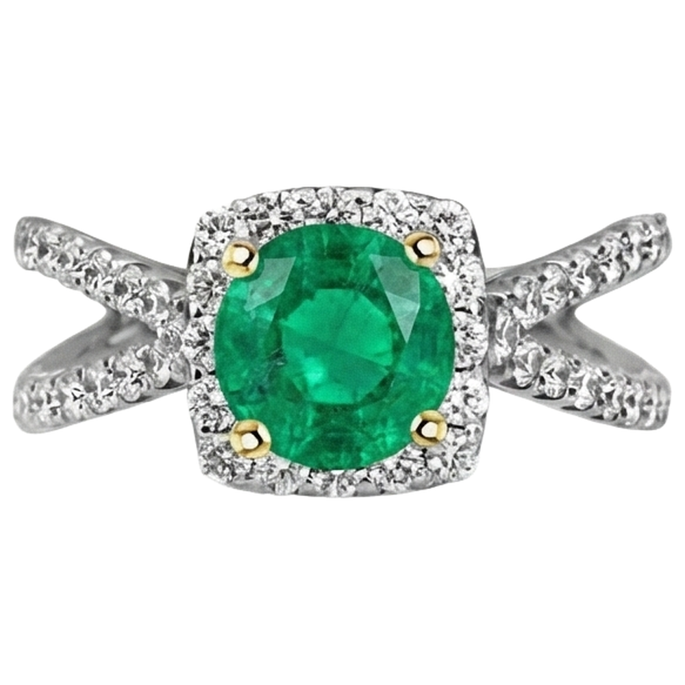 Timeless Colombian Emerald Precious Stone Ring 2 ct – profile view