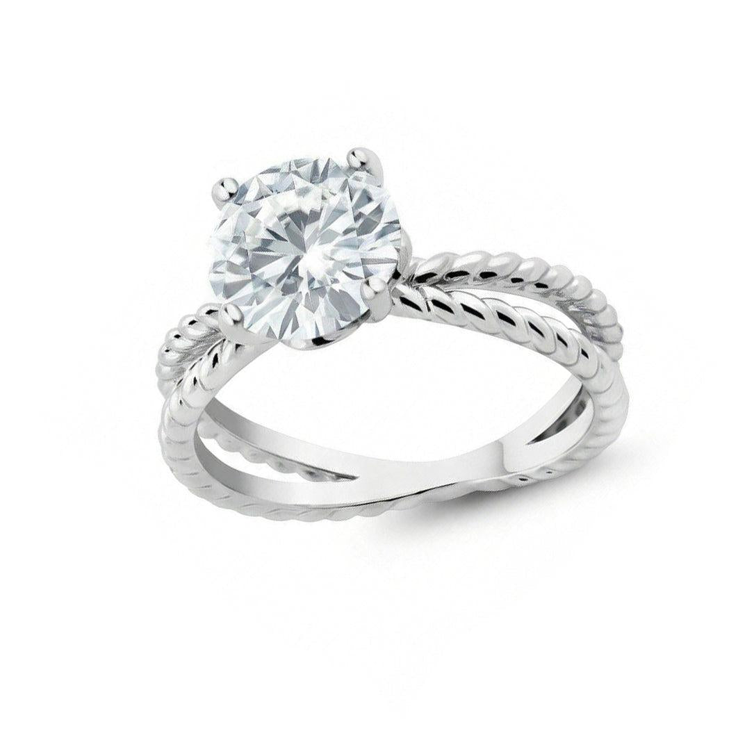 natural round diamond 3ct ring side angle