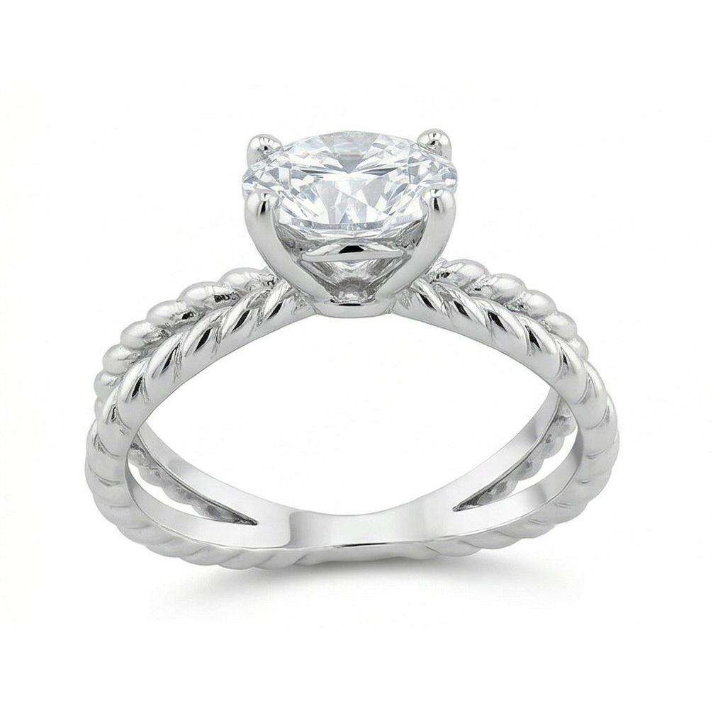 natural round diamond 3ct ring top view