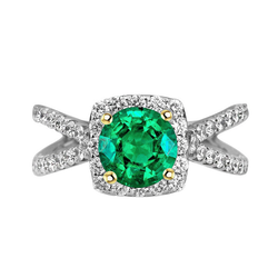 Timeless Split Shank Colombian Emerald Precious Stone Ring – 2