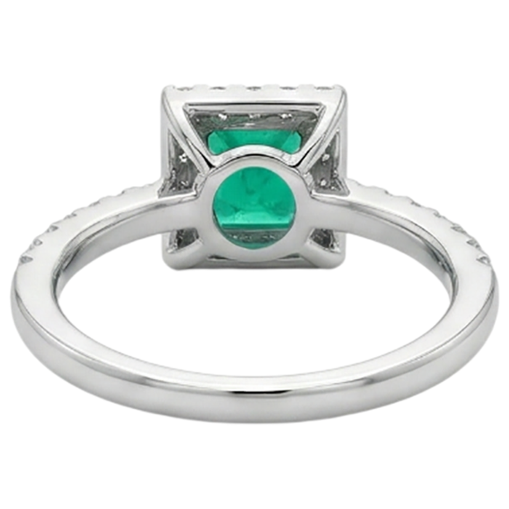 Fine Emerald Colored Stone Ring 3-ct Two-Tone 14K Gold – alternate view