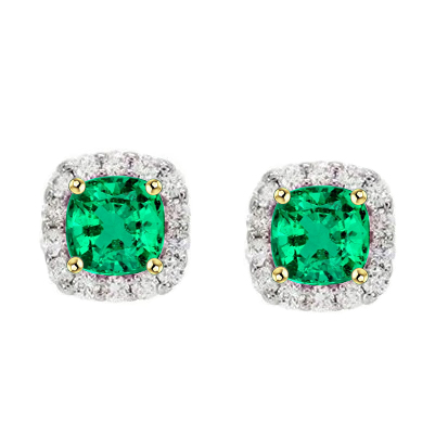 Earth-Mined Colombian Emerald Gemstone Earring – main view