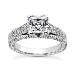 Square Cut Old Miner Real Natural Earth Mined Diamond Fancy Ring Vintage Style 4 Carats