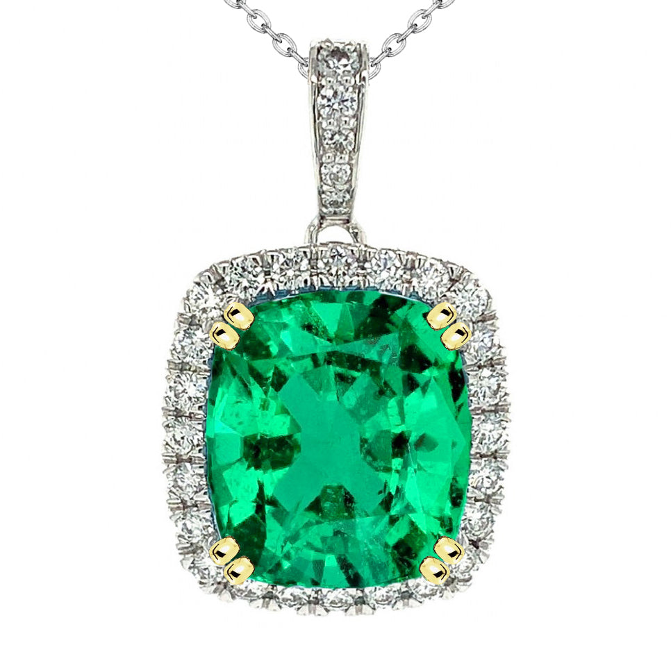 Authentic Emerald Stone Pendant Necklace – main view