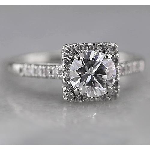 Square Halo Real Diamond Accented Ring 1.50 Carats 