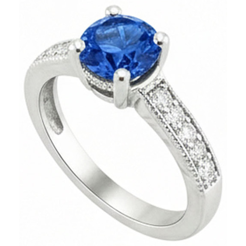 Sri Lanka Blue Gems Natural Earth Mined Diamond ( Not Lab Grown )  Ring