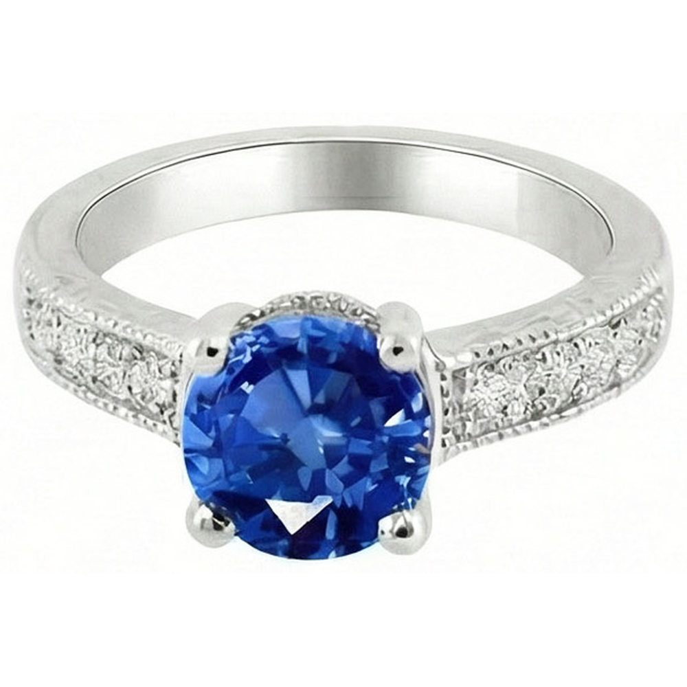 Sri Lanka Blue Gems Natural Earth Mined Diamond ( Not Lab Grown )  Ring