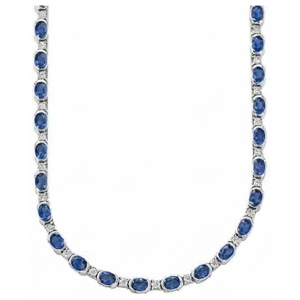 Sri Lanka Blue Sapphire Natural Earth Mined Diamond ( Not Lab Grown )  40.25 Carats Women Necklace