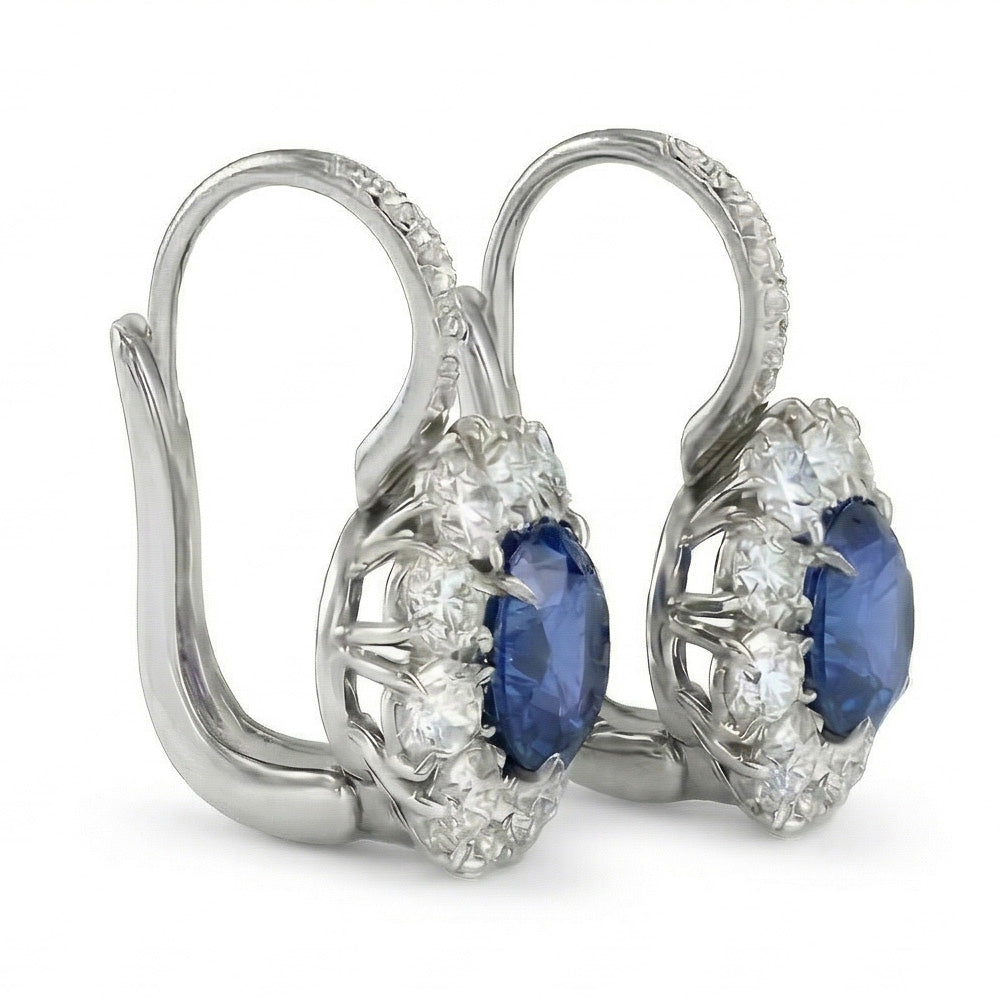 natural round sapphire 5ct earring side angle