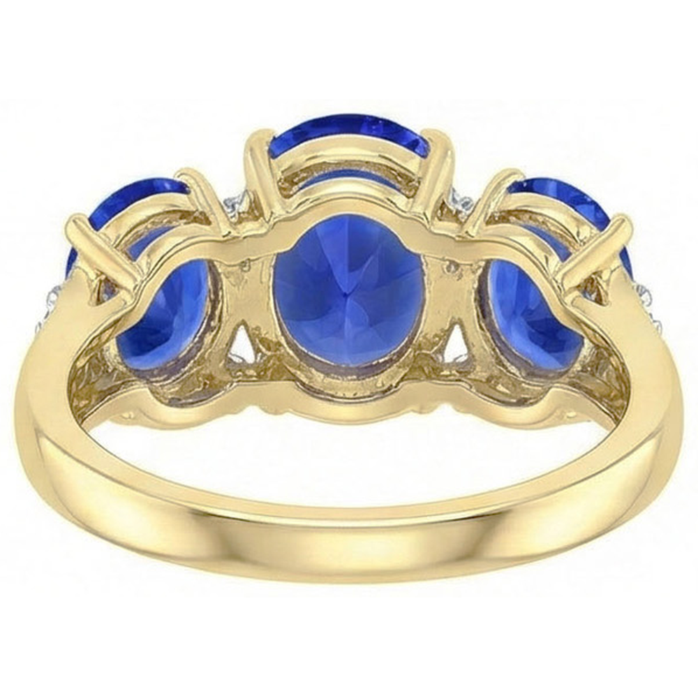 Sri Lanka Blue Sapphire Round Natural Earth Mined Diamond ( Not Lab Grown ) s 6 Ct Ring Jewelry