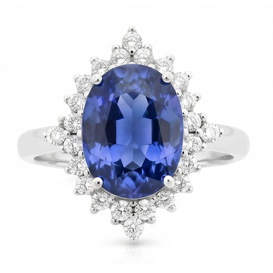 Sri Lanka Color Sapphire Oval IGI CERTIFIED Diamond Ring 8.51 Carat Gemstone Jewelry