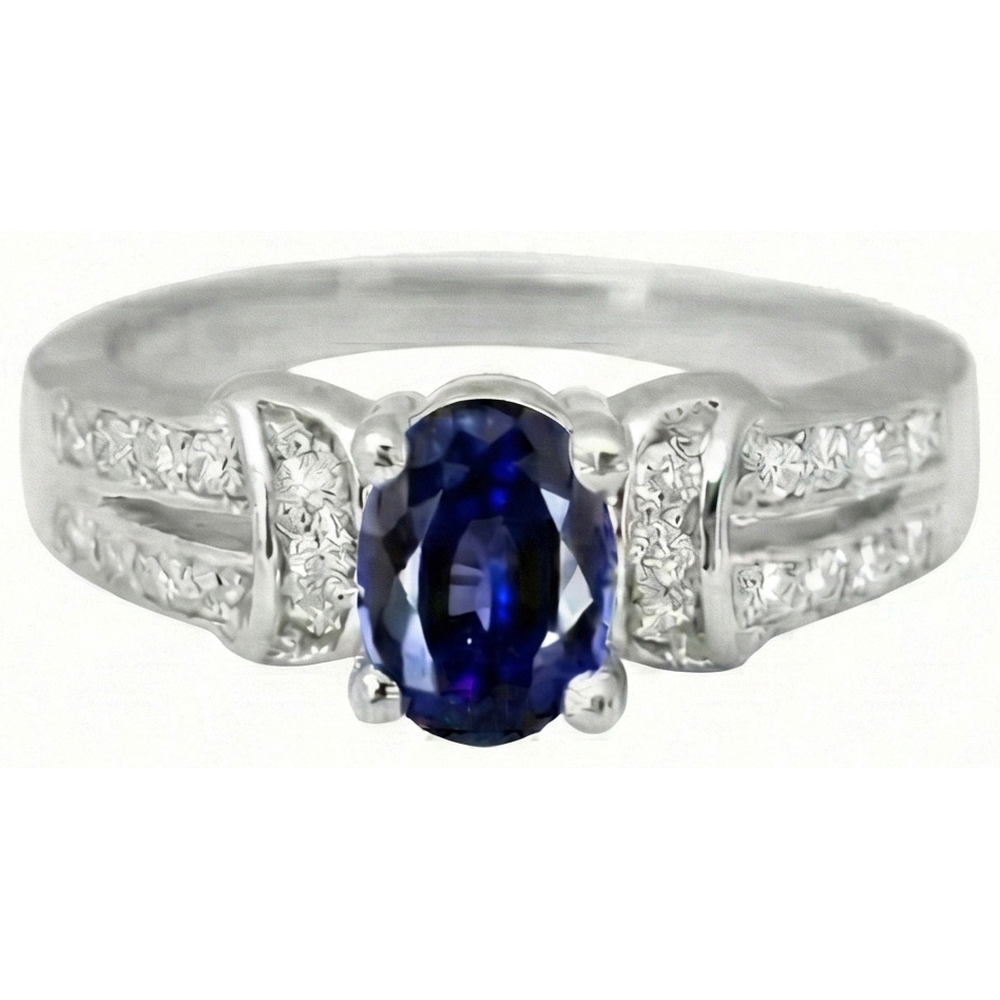 natural round sapphire 1ct ring side angle