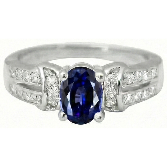 natural round sapphire 1ct ring side angle