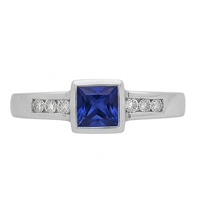 Sri Lanka Sapphire Princess And Natural Earth Mined Diamond ( Not Lab Grown ) s Men's Ring