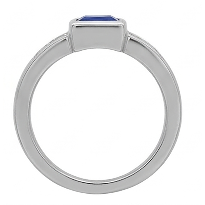 Sri Lanka Sapphire Princess And Natural Earth Mined Diamond ( Not Lab Grown ) s Men's Ring