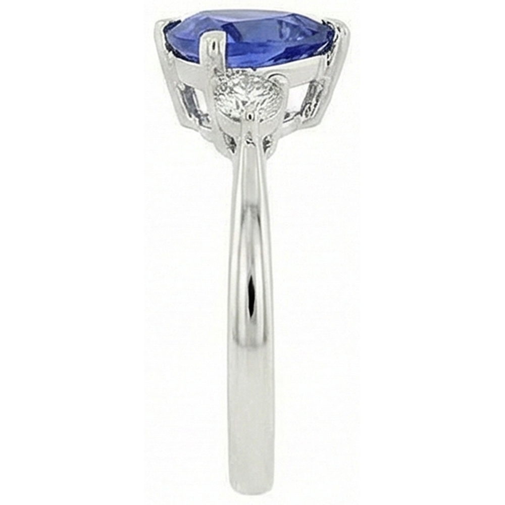 Sri Lanka Sapphire Trillion And Round Natural Earth Mined Diamond ( Not Lab Grown )s 5 Ct Wedding Ring