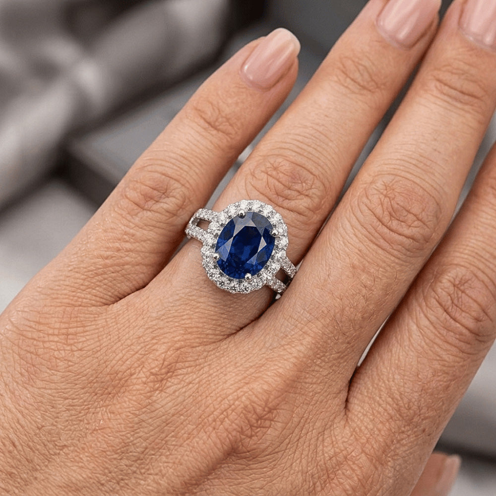 Sri Lanka Stone Halo Natural Earth Mined Diamond ( Not Lab Grown ) Jewellery