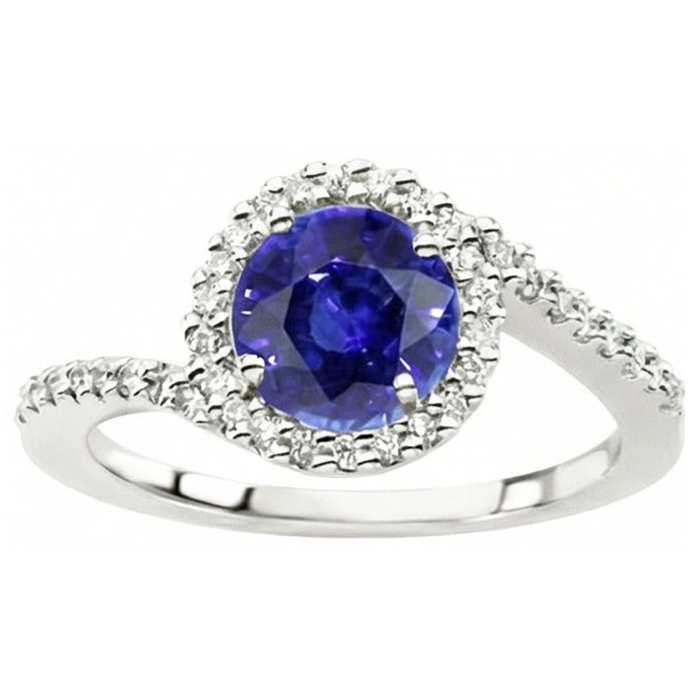 natural round sapphire 2.50ct ring side angle