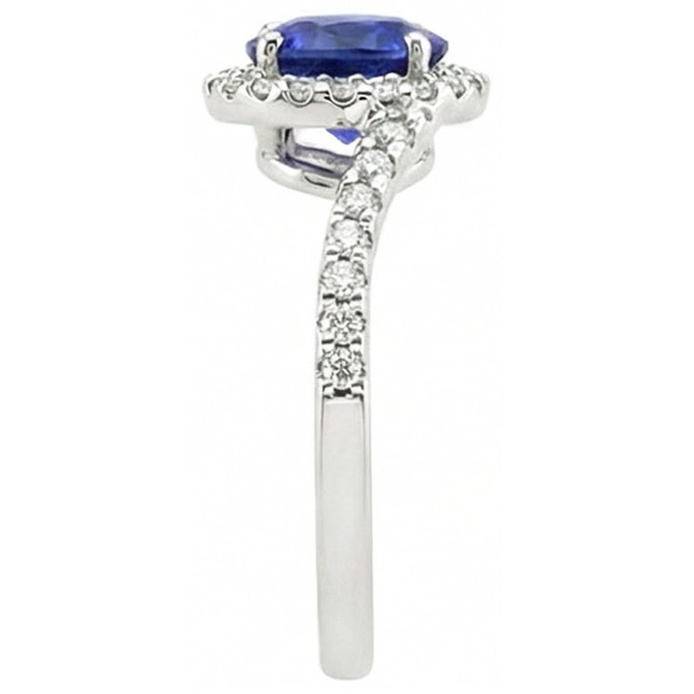 natural round sapphire 2.50ct ring top view
