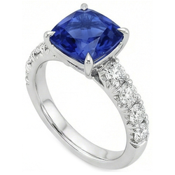 Natural Sapphire Ring 3.25ct - White Gold 14K