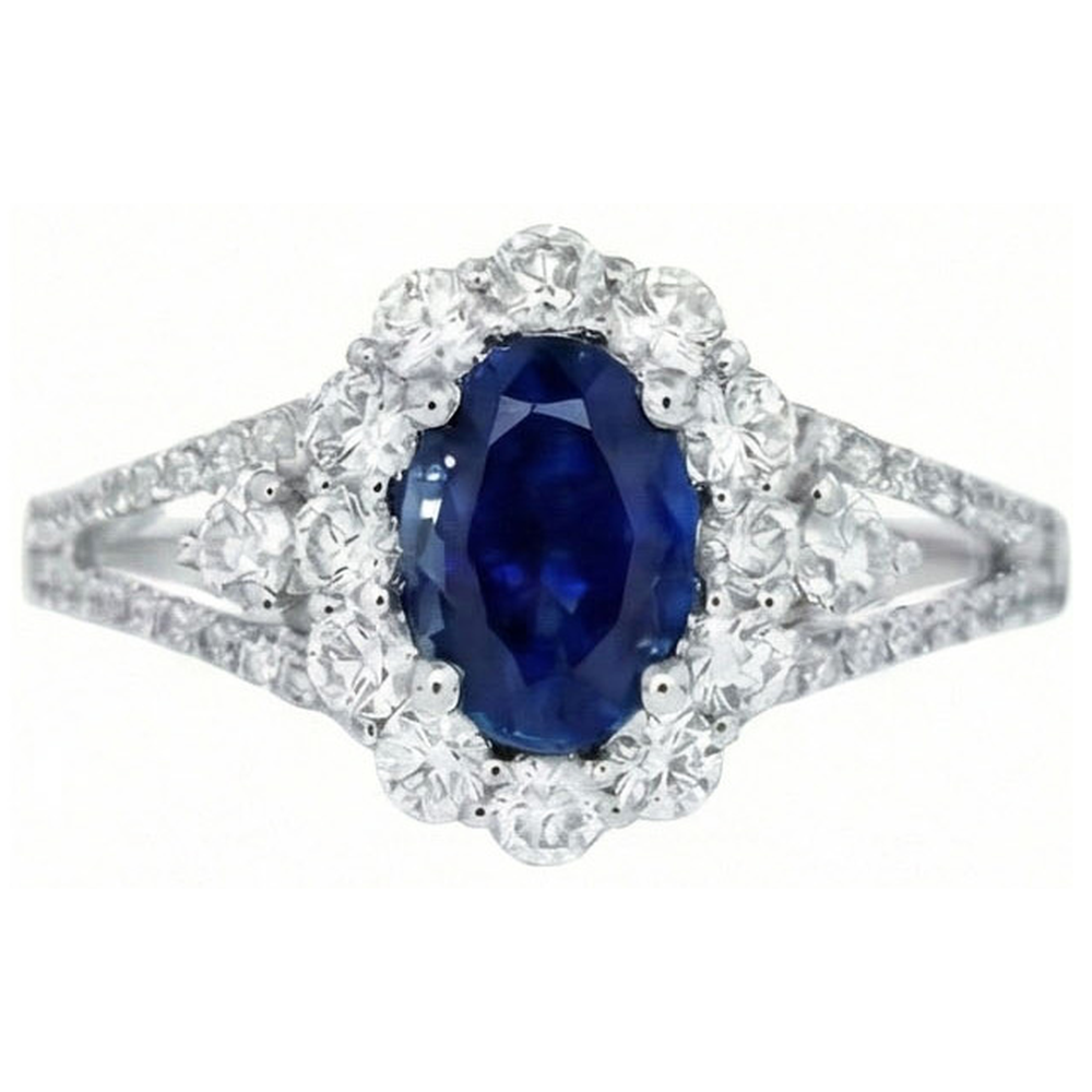 natural round sapphire 2.05ct ring side angle