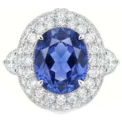 Sri Lankan Sapphire Natural Earth Mined Diamond ( Not Lab Grown )s 6 Carats Wedding Anniversary Ring