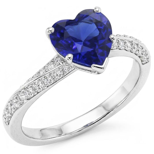 Srilanka Sapphire Gemstone Ring Heart Cut 2.50 Carats Natural Earth Mined Diamond ( Not Lab Grown ) Jewelry