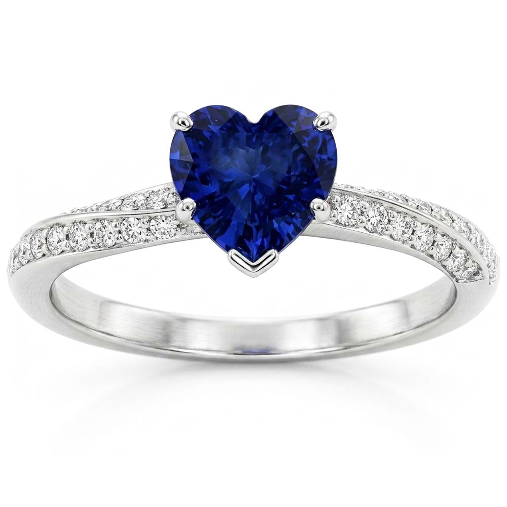 Srilanka Sapphire Gemstone Ring Heart Cut 2.50 Carats Natural Earth Mined Diamond ( Not Lab Grown ) Jewelry