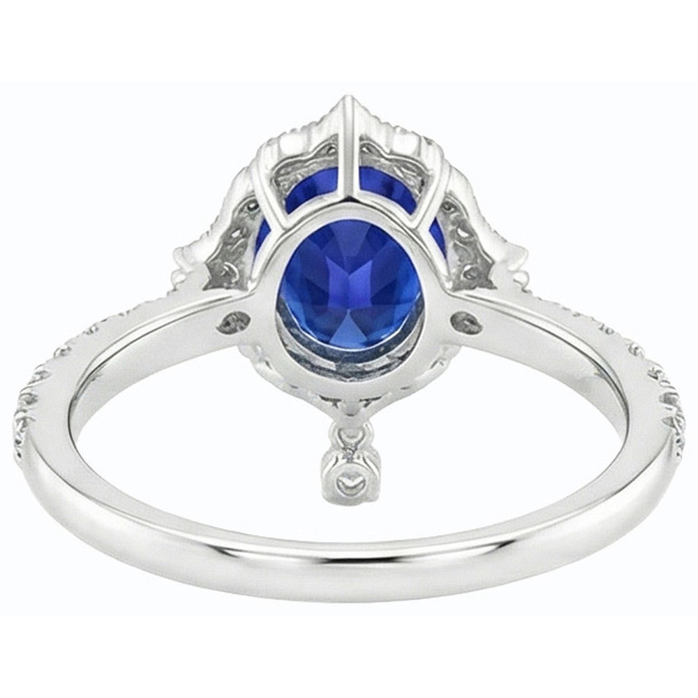 natural round sapphire 6ct ring profile view