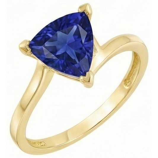 natural trillion sapphire 1ct ring front view