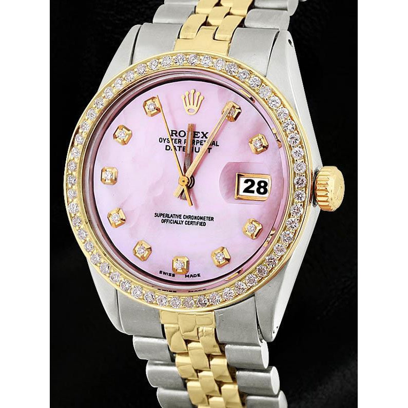 Ss Gold Jubilee Bracelet & Dj Rolex Pink Diamond Dial Bezel Watch QUICK SET