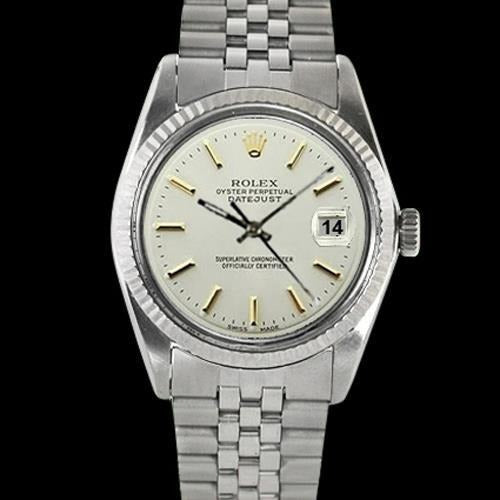 Bracelet Date Just Rolex Fluted Bezel White