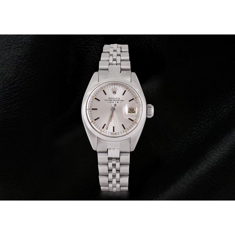 Lady Date Watch Silver Stick Dial Rolex