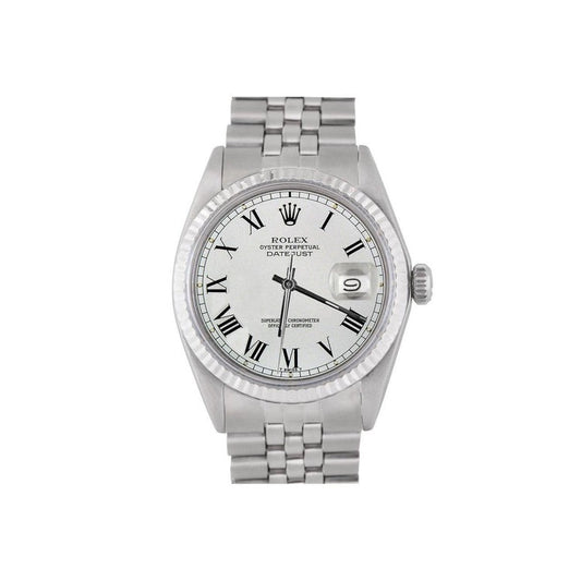 Men Watch White Roman Dial