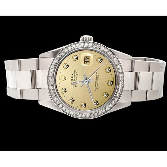 Watch Champagne Diamond Dial Rolex QUICK SET