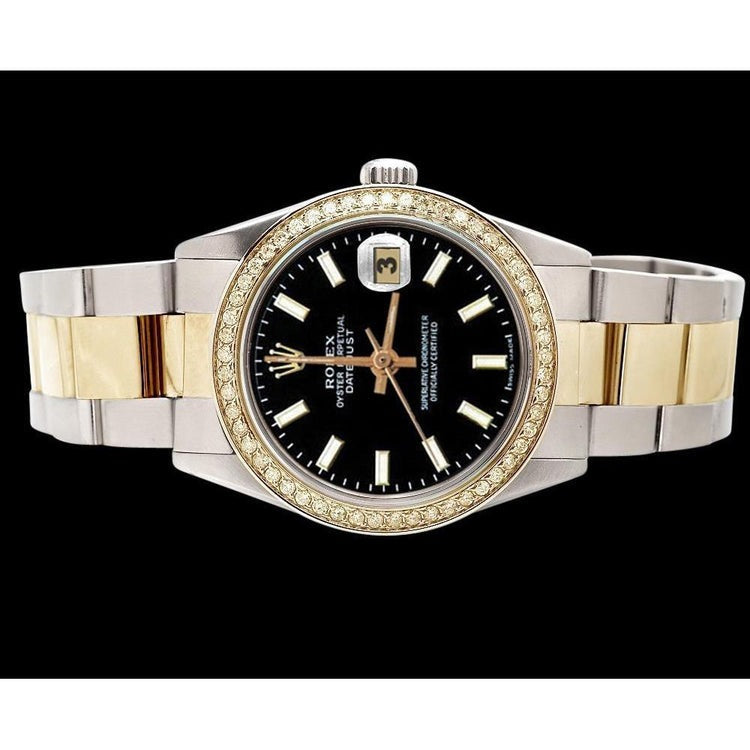 Bezel Rolex Black Stick Dial