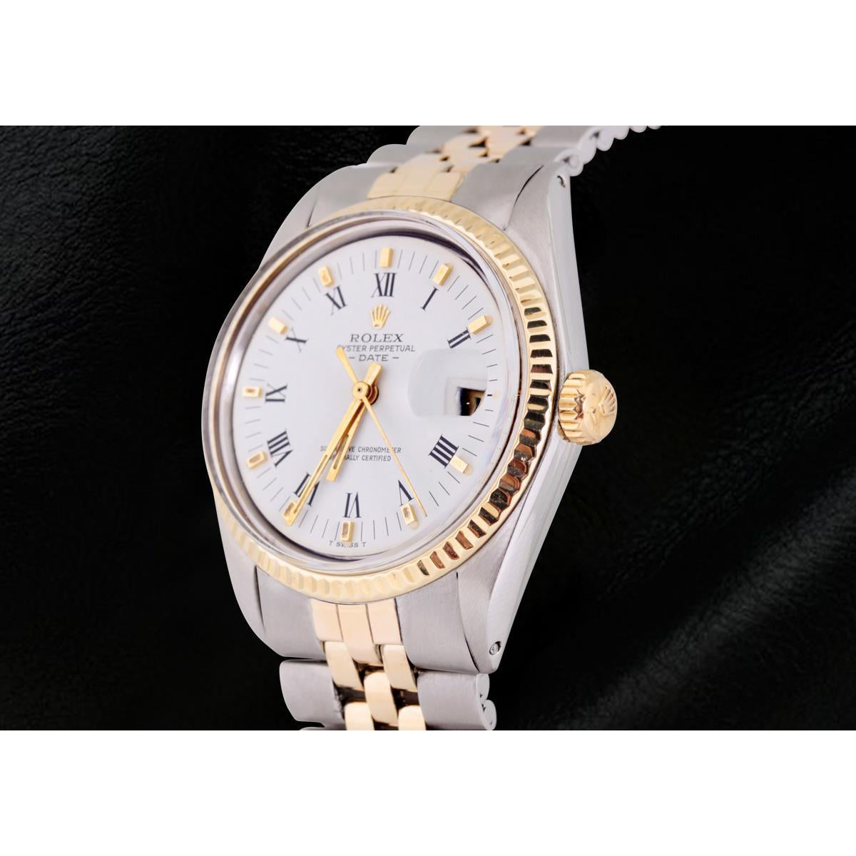 Ss & Gold Jubilee Bracelet Rolex Men Date Watch Roman Dial