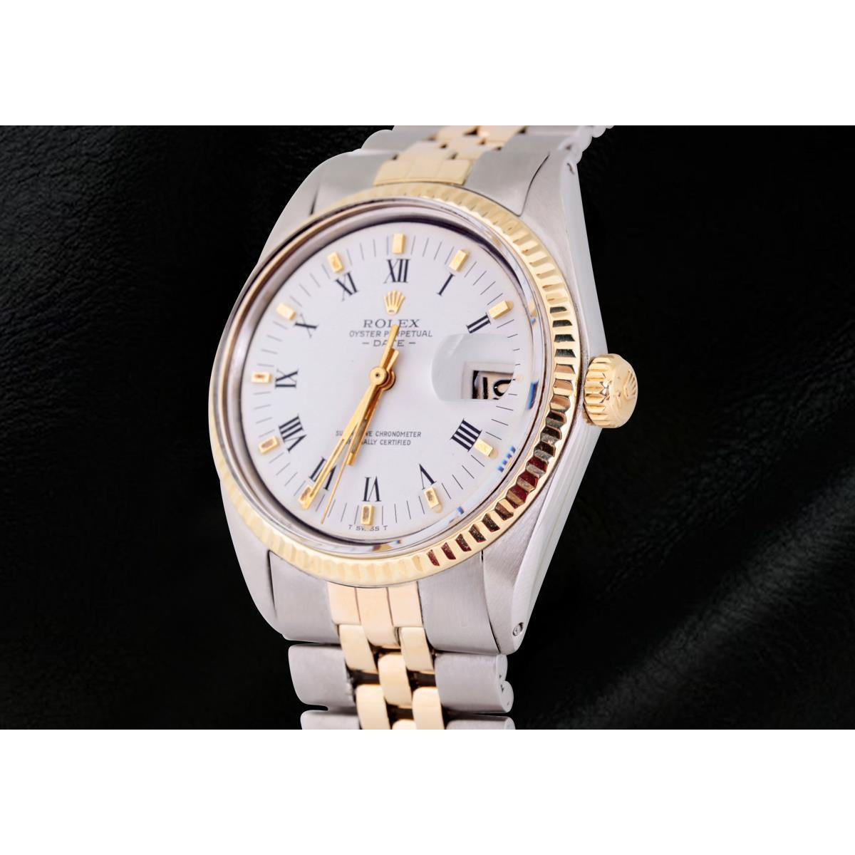 Ss & Gold Jubilee Bracelet Rolex Men Date Watch Roman Dial