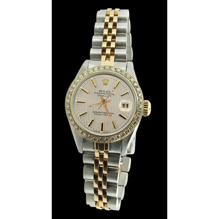 Rolex Date Just White Stick Watch