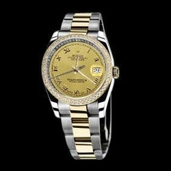 Ss & Gold Ladies Man Rolex Date Series Watch Two Tone