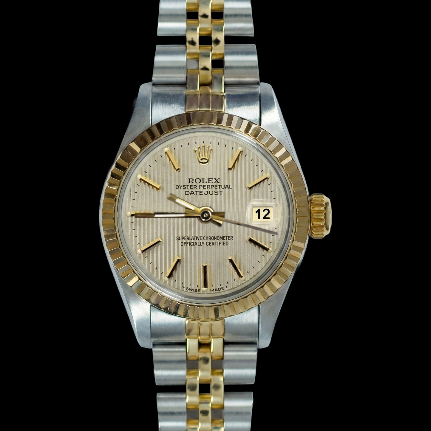 Ss & Gold Jubilee White Stick Dial Datejust Women Watch Rolex