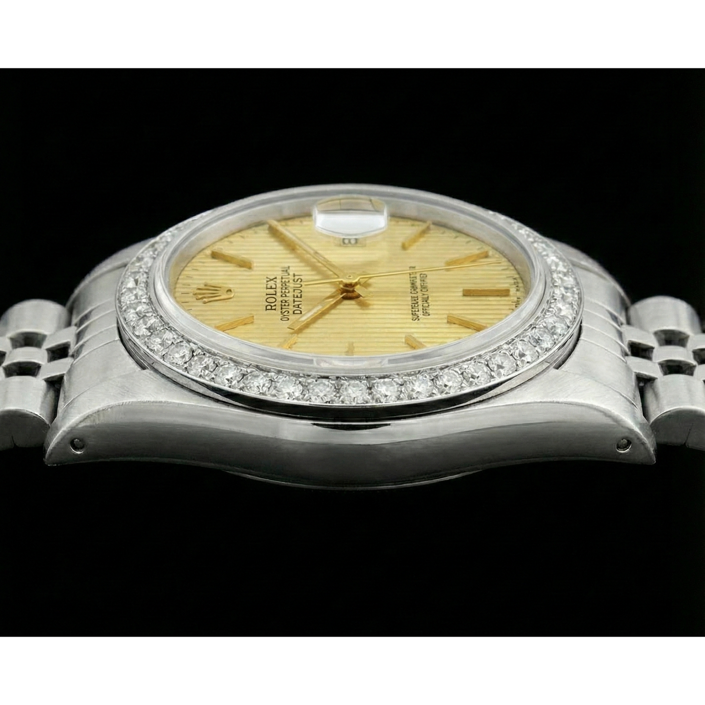 Ss Jubilee Bracelet Date Just Ladies Watch Stick Dial Rolex