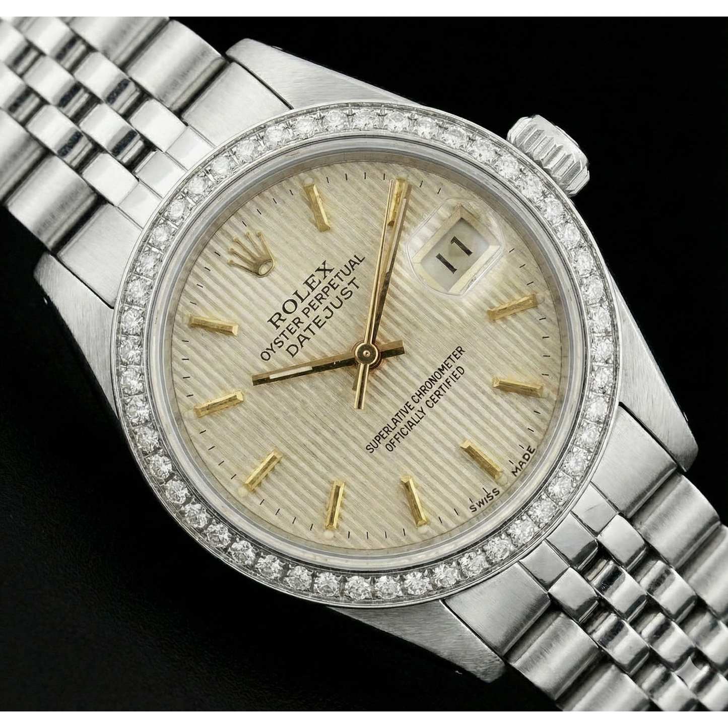 Ss Jubilee Bracelet Lady Watch Datejust White Stick Dial Rolex