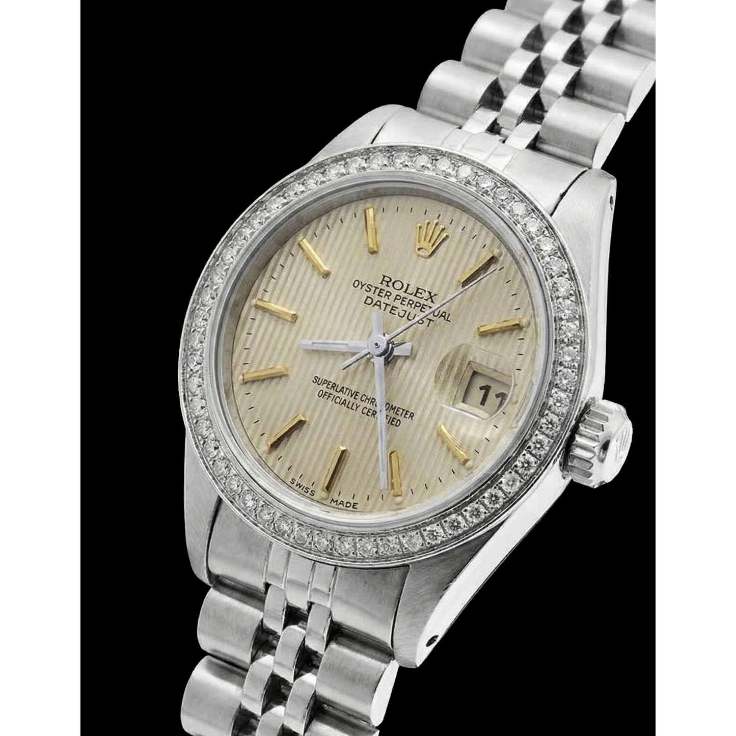 Ss Jubilee Bracelet Lady Watch Datejust White Stick Dial Rolex