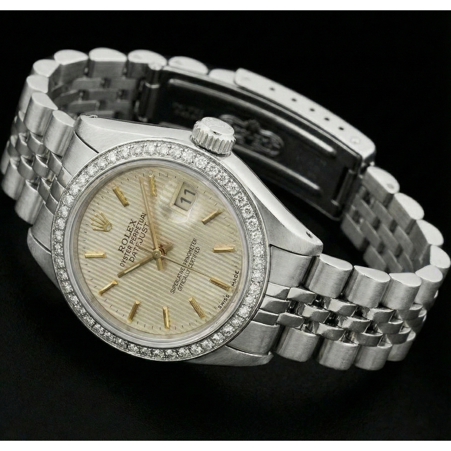 Ss Jubilee Bracelet Lady Watch Datejust White Stick Dial Rolex